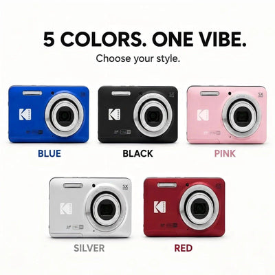 KODAK PIXPRO FZ55-RD 16MP Digital Camera 5X Optical Zoom 28mm Wide Angle 1080P Full HD Video 2.7