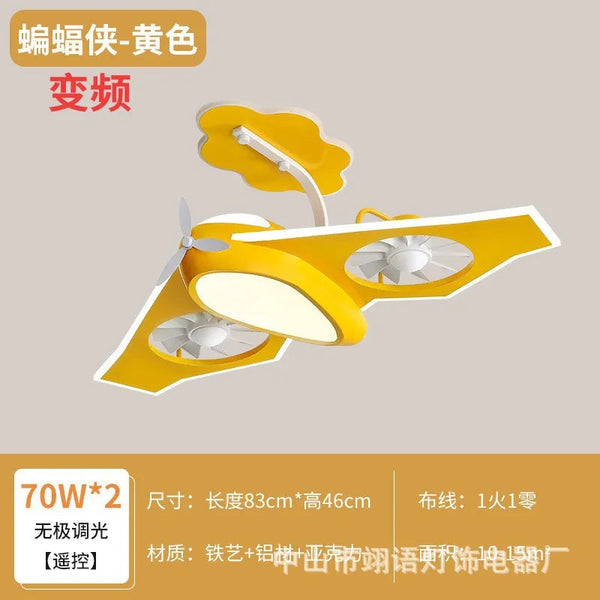 DecorBites™ Kids Bedroom Bladeless Ceiling Fan with Remote Control & LED Light Decorbites