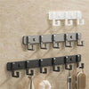 1pc 3 To 7 Hooks Metal Hooks Holder Aluminum Key Coat Clothes Door Holder Rack Hook Wall Mounted Hanger