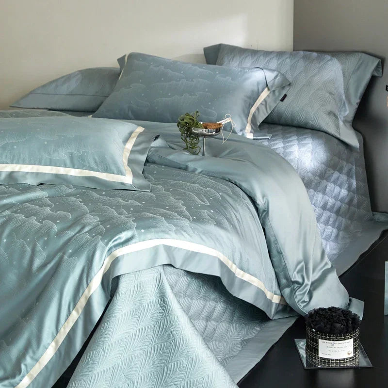 Embroidered Cotton Bedding Set 1000TC Full Size