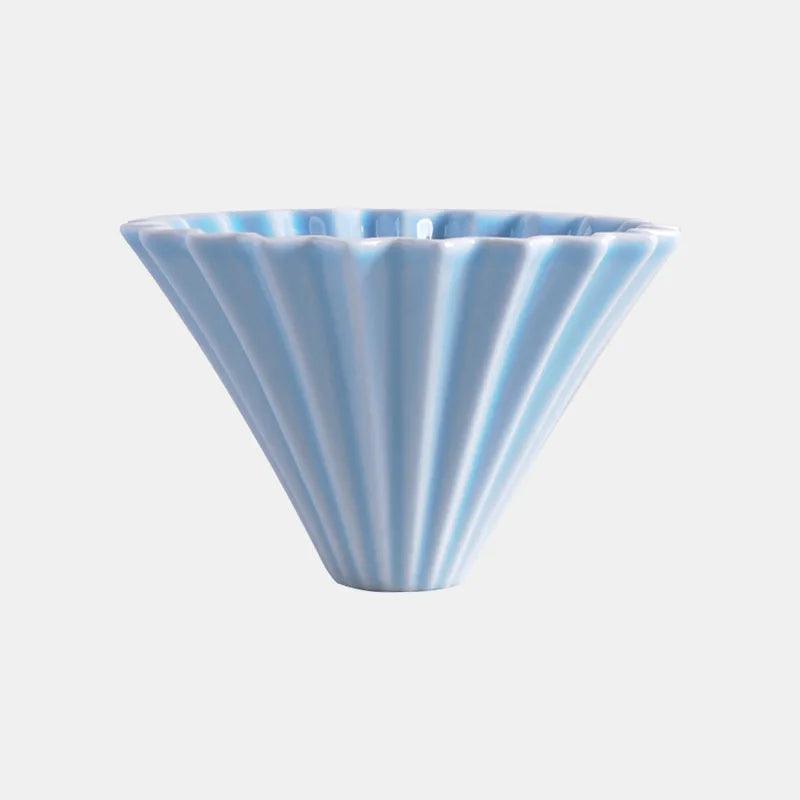 StepUp Coffee Origami Ceramic Pour Over Dripper, Handmade Cone Brewer