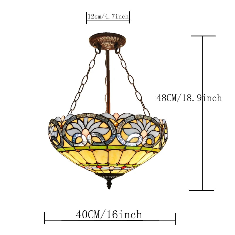 40CM European Antique Anti Chandeliers Tiffany Bedroom Balcony Children's Room Lighting Bar Night Games Lazurite Lighting