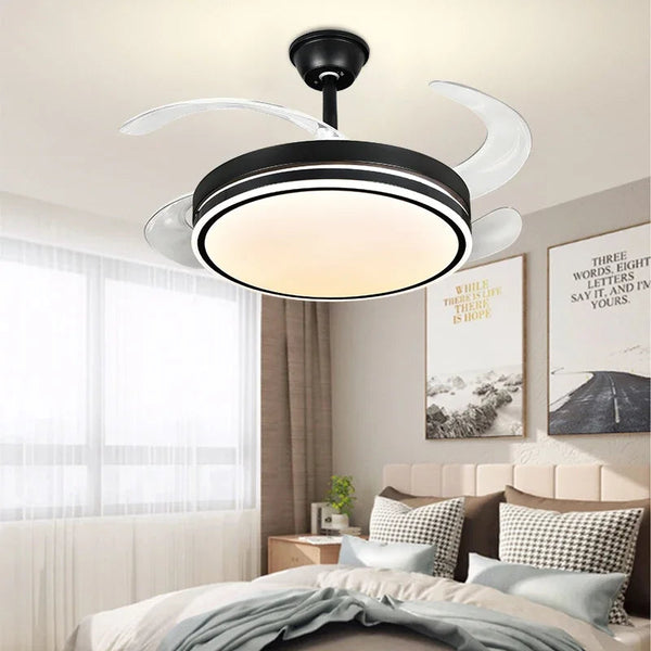 DecorBites™ LED Fan Lamp: Modern Invisible Ceiling Chandelier for Living Room, Bedroom & Dining Room Decorbites