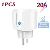 Smart Socket WiFi EU Plug 20A With Power Monitoring Timer Home Outlet Support Google Alice SmartThings Alexa - 20A white / 220V
