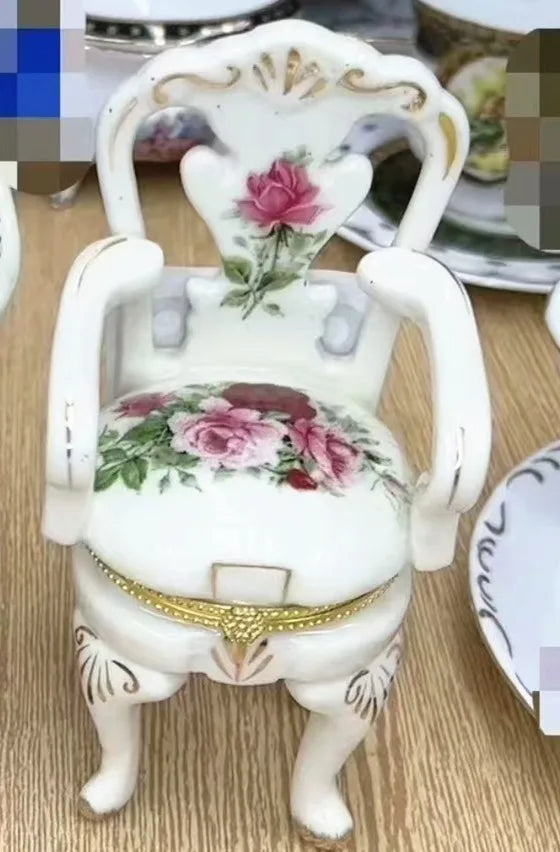 Resin Flower Jewelry Storage Box Vase Flower Basket  Jewelry Case Storage Jewelry Organizer Display Home Decor Ornament