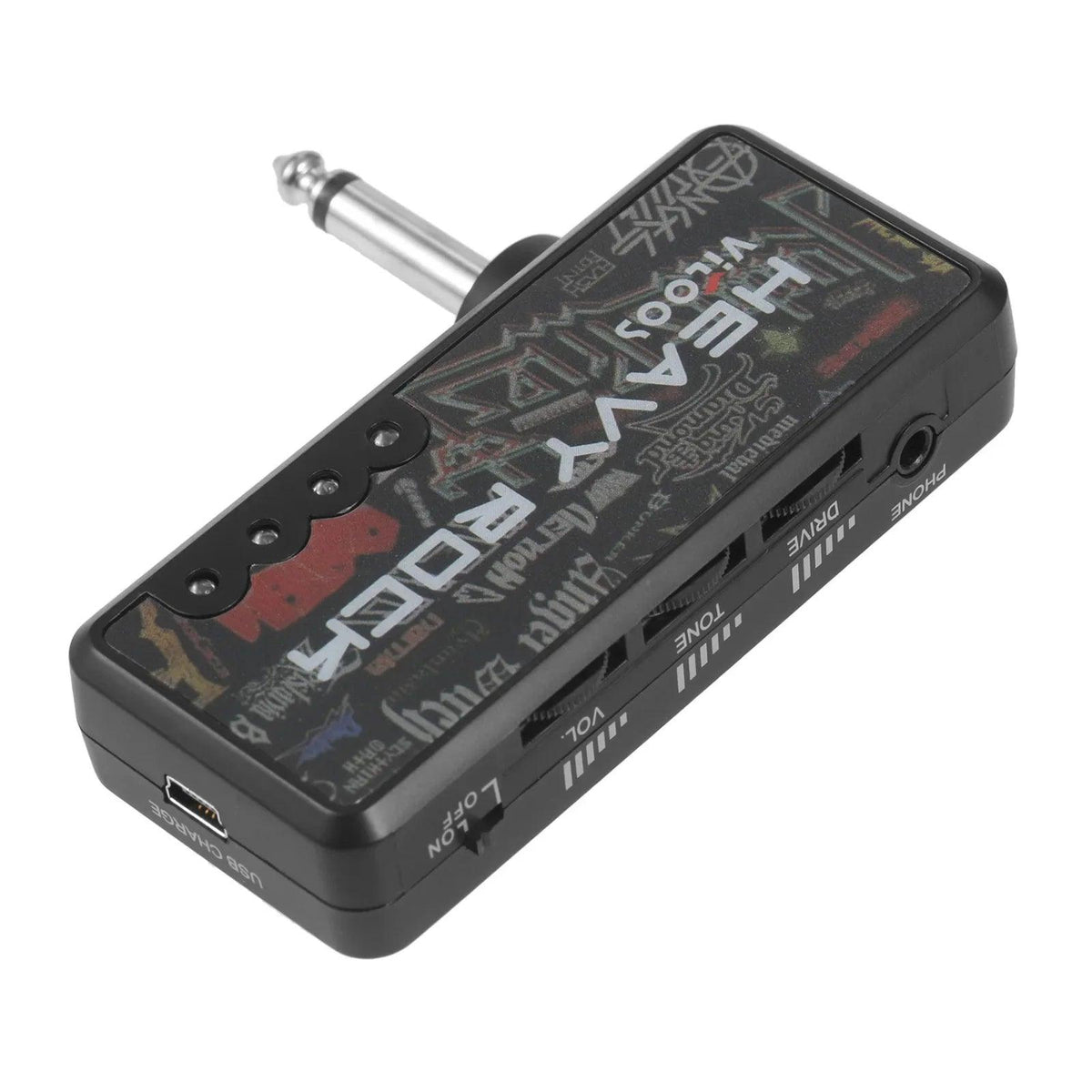 VITOOS Electric Guitar Plug Mini Headphone Amp Amplifier Heavy Rock Compact Portable