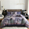 Vibrant Chic Purple Leopard printed Duvet Cover set Double Queen King 4Pcs 1000TC Egyptian Cotton Soft Silky Bedding set Sheet