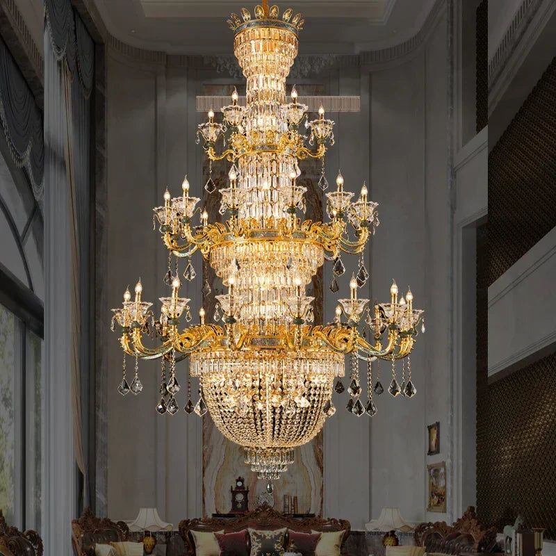 Copper Crystal Chandelier 34-Head D163cm