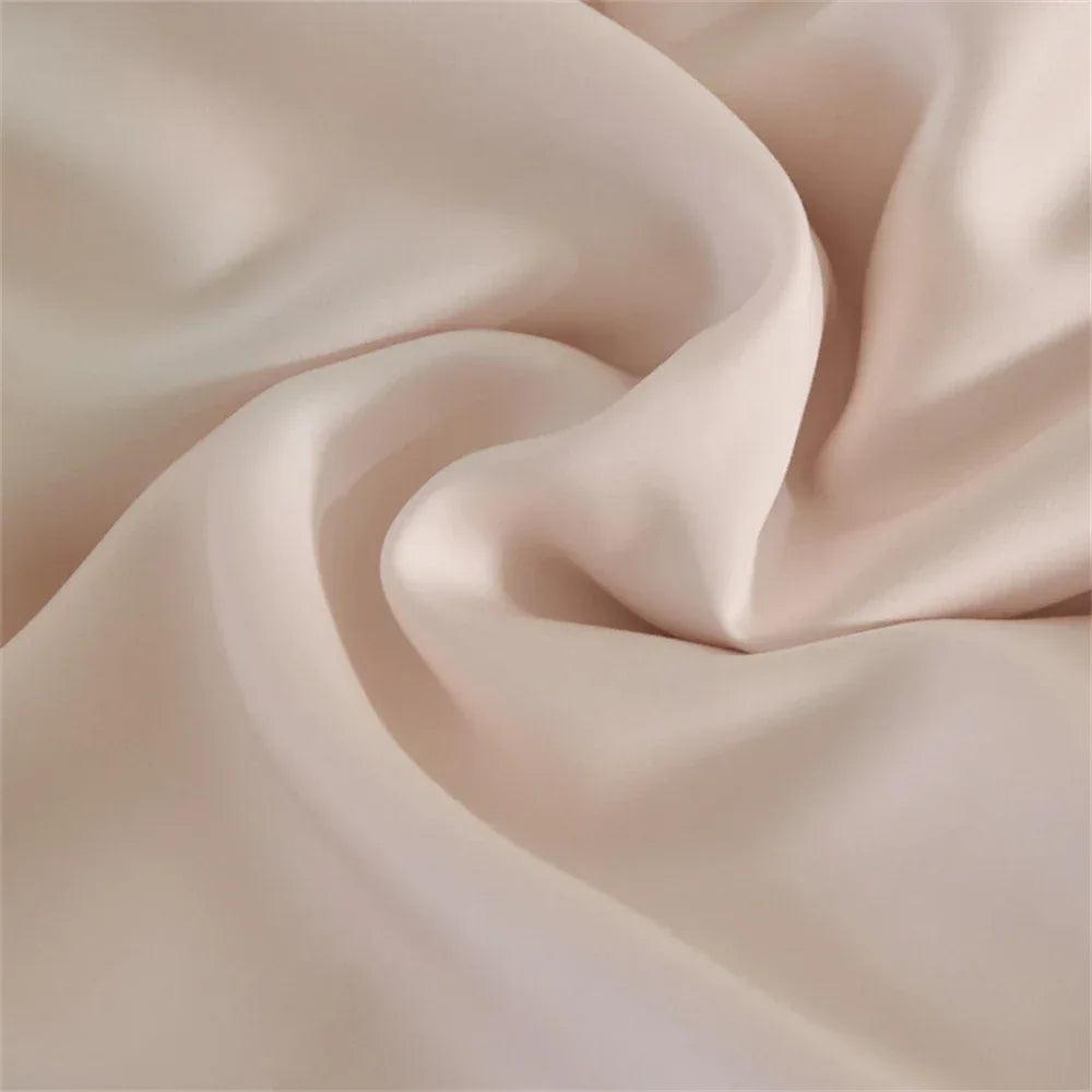 Liv-Esthete Women Pink 100% Silk Bedding Set Healthy Silky Double Color Queen King Duvet Cover Flat Sheet Pillowcase Bed Linen - Gifts for You 'n Me