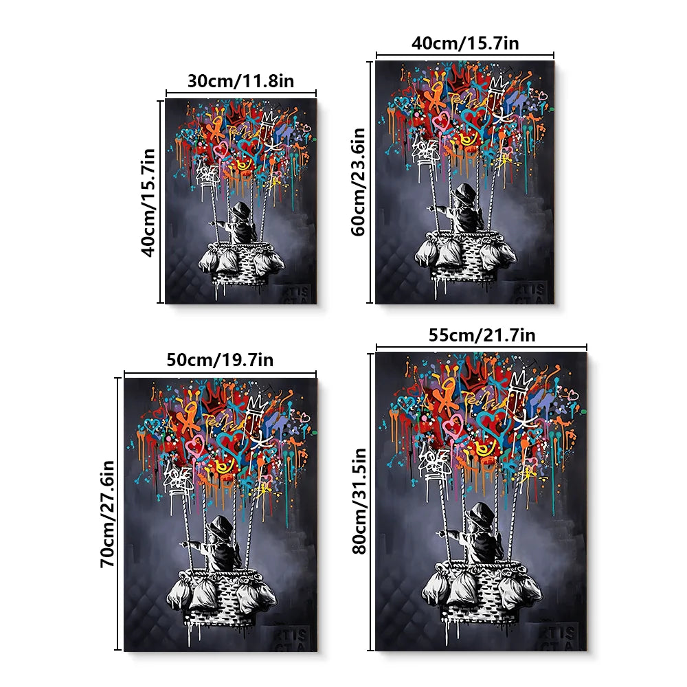 Classic Abstract Wall Art Banksy Street Graffiti Wall Art HD Canvas Print Poster Home Living Room Bedroom Decoration