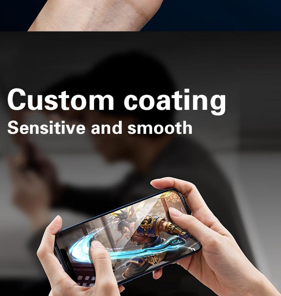 4Pcs Full Cover Protection Glass On the For iPhone 13 12 11 14 Pro Screen Protector For iPhone 6s 7 8 Plus 5s 14 XR XS MAX Glass Case-Friendly Transparent Tempered Glass Screen Protector