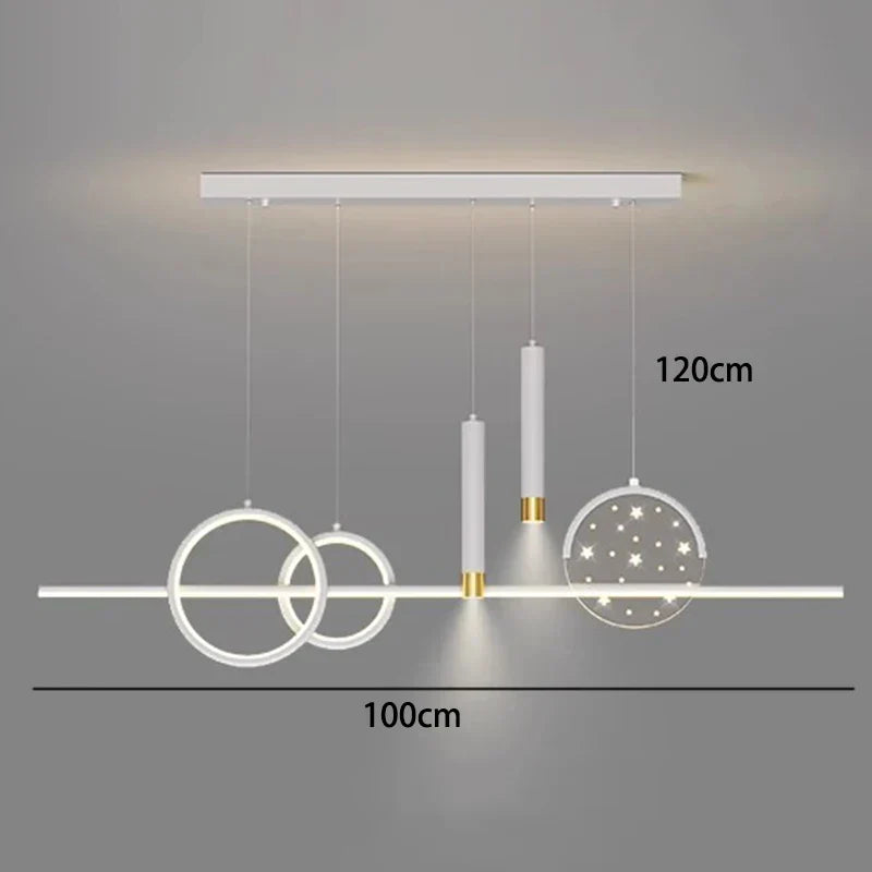 Brushed Gold LED Chandelier Black 100cm Dining