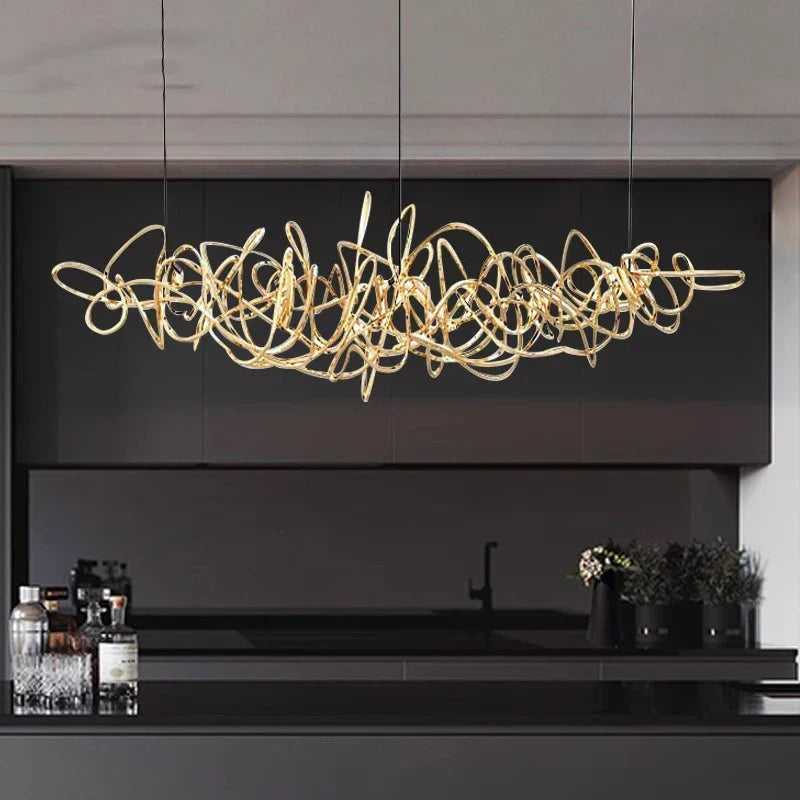 Nickel Geometric LED Chandelier