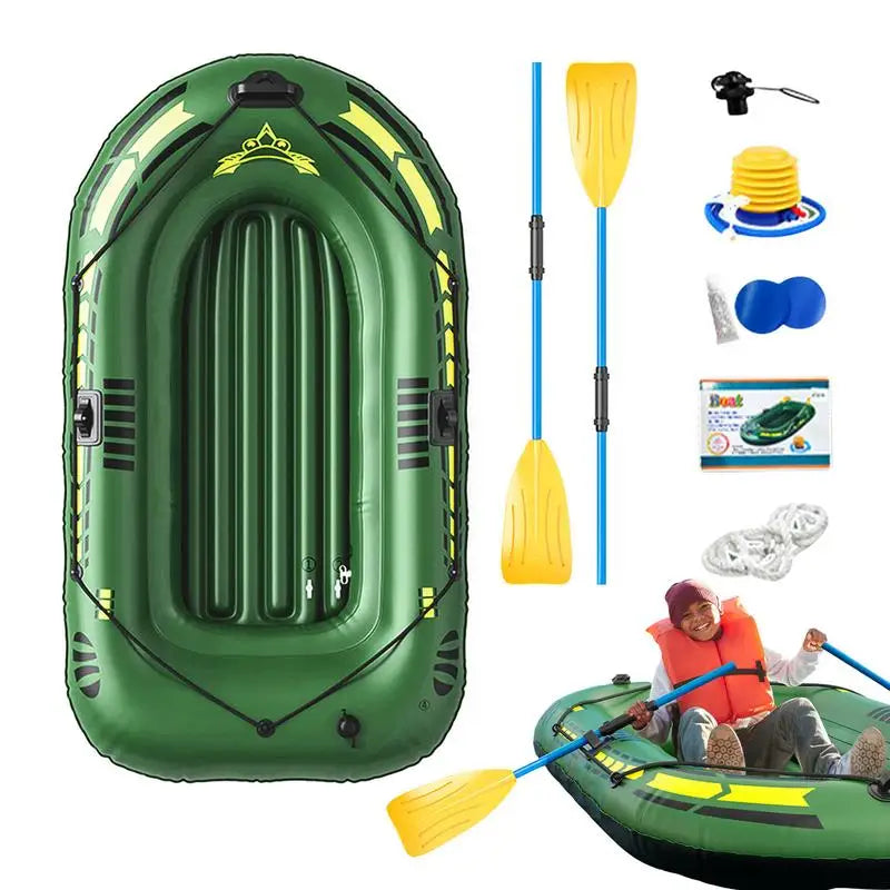 Inflatable Boat Iatable Boat Kayak Canoe Fishing Boat Portable Fishing Boat Raft for Lake with Oars Pump For Adults Fishing