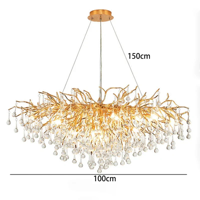 Gold Geometric LED Pendant 180cm Length