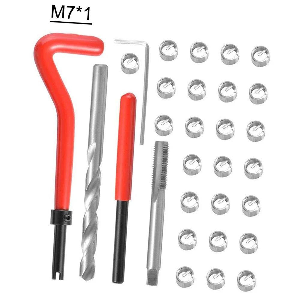 30Pcs Metric Thread Repair Insert Kit M3 M4 M7 M9 M11 Helicoil Car Pro Coil Tool 304 Stainless Steel Auto Repair Tool Bag