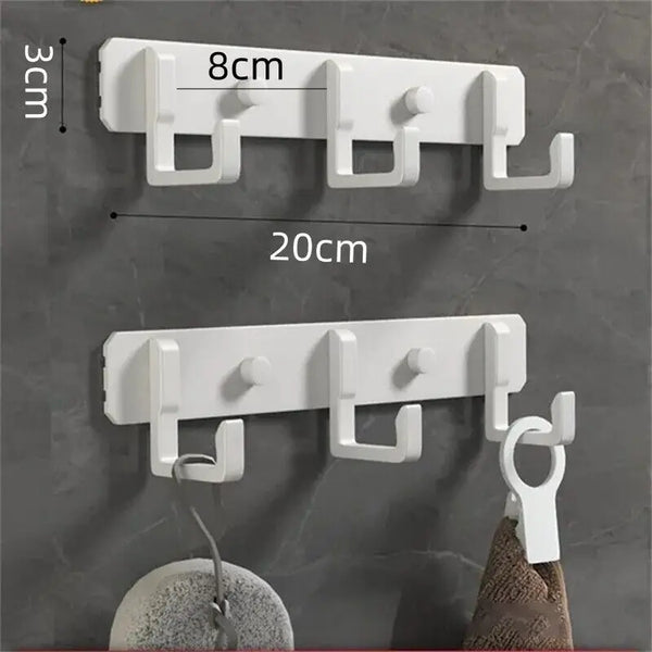 1pc 3 To 7 Hooks Metal Hooks Holder Aluminum Key Coat Clothes Door Holder Rack Hook Wall Mounted Hanger