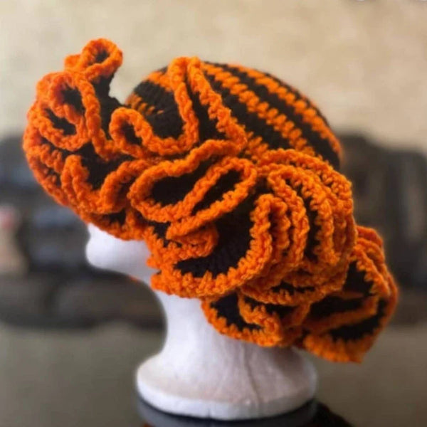 Ruffled Handmade Knit Bucket Hat