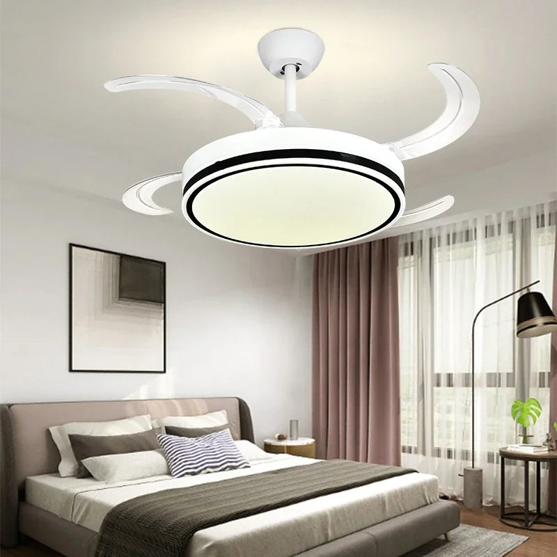 DecorBites™ LED Fan Lamp: Modern Invisible Ceiling Chandelier for Living Room, Bedroom & Dining Room Decorbites