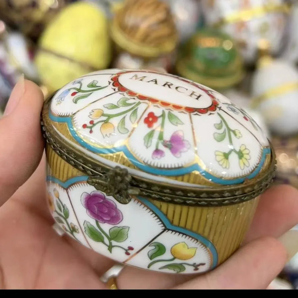 Ceramics Flower Jewelry Storage Box Vase Flower Basket Jewelry Case Storage Jewelry Organizer Display Gifts Home Decor Ornament