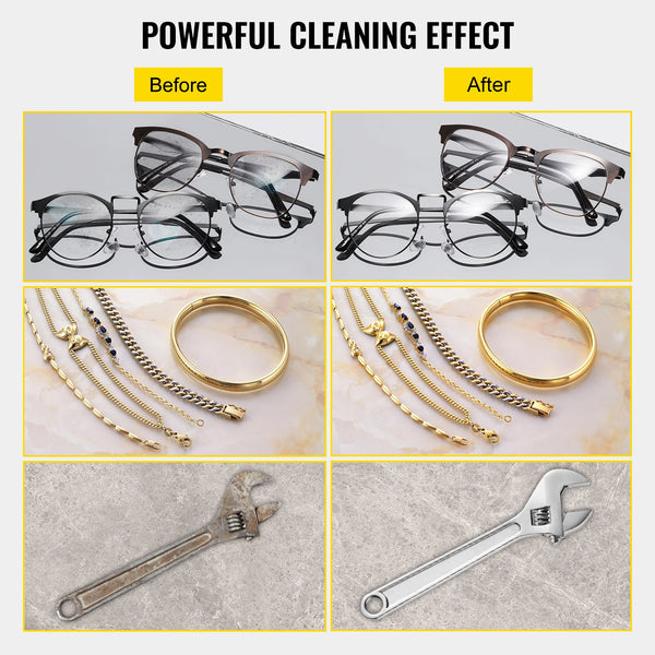 VEVOR 2L 3L 6L 10L 22L 30L Ultrasonic Cleaner Stainless Steel Portable Heated Cleaning Washing Machine Ultrasound Home Appliance