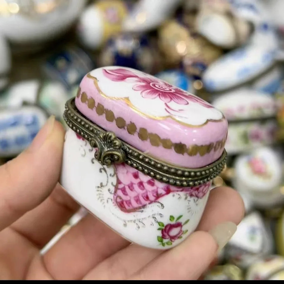 Ceramics Flower Jewelry Storage Box Vase Flower Basket Jewelry Case Storage Jewelry Organizer Display Gifts Home Decor Ornament