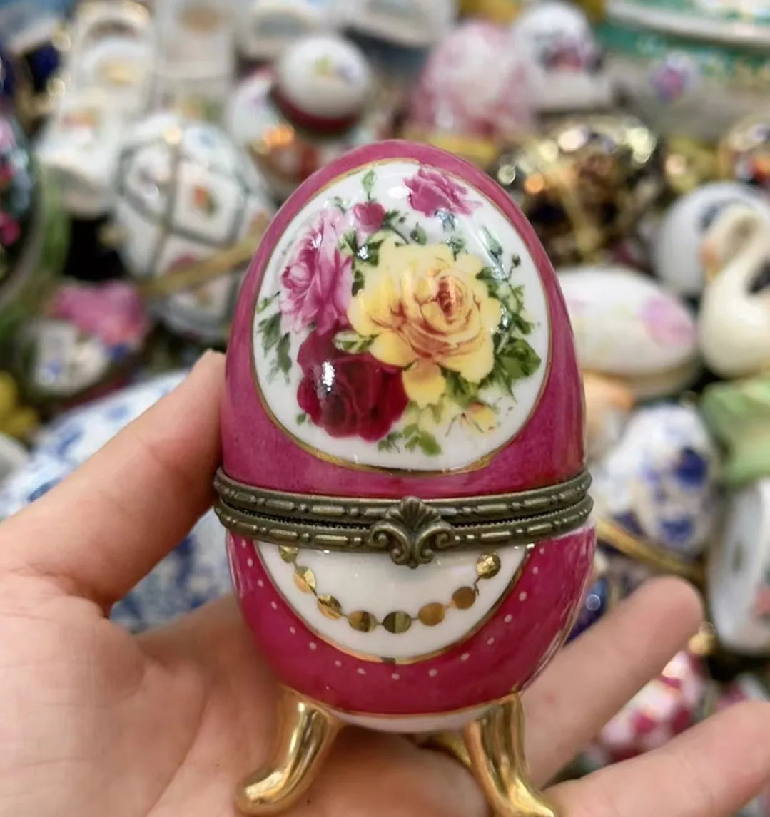 Ceramics Flower Jewelry Storage Box Vase Flower Basket Jewelry Case Storage Jewelry Organizer Display Gifts Home Decor Ornament