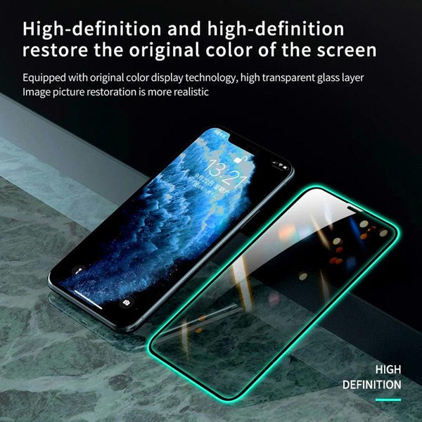 3Pcs Luminous Screen Protectors for iPhone 14 11 Pro Max 12 Mini XR X XS Glowing Tempered Glass for IPhone 13 Pro MAX 8 7 Plus Tempered-Glass Screen Protector Compatible with iPhone