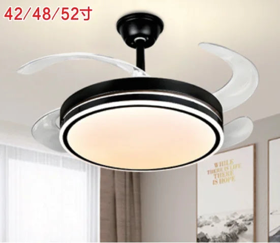 DecorBites™ LED Fan Lamp: Modern Invisible Ceiling Chandelier for Living Room, Bedroom & Dining Room Decorbites