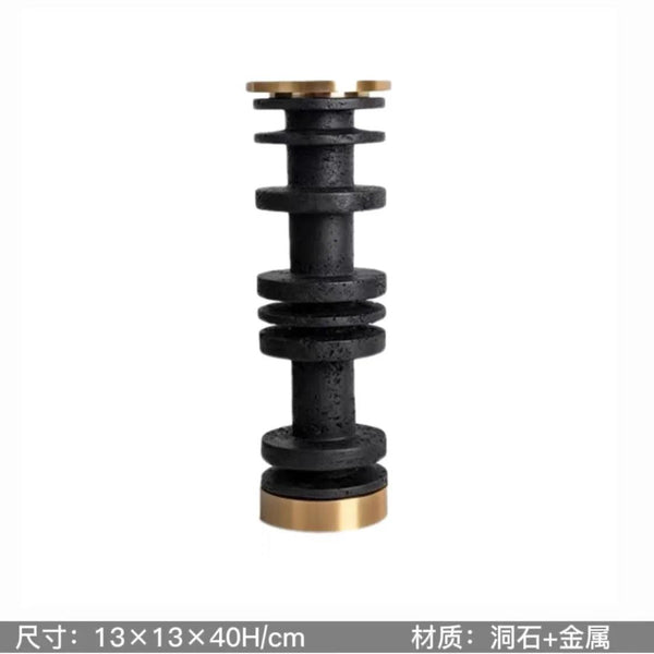 Brown Travertine Candle Holder