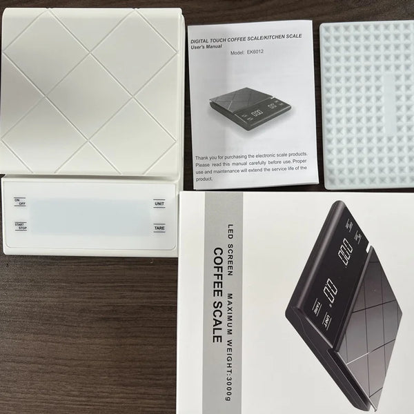 Display Digital High Precision Coffee Kitchen Scale Rechargeable Auto Timer