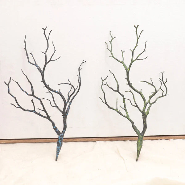 2pc Plastic Artificial Antlers Tree Branches Plant Twigs Witch DIY Headband Accessories Wedding Party Xmas Halloween Decorations