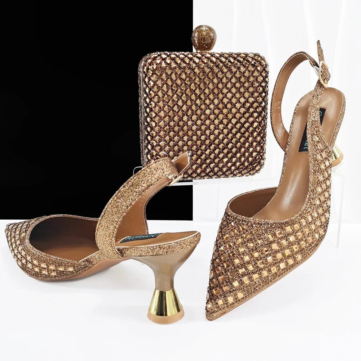 Lastest Italian Design Ladies Shoes with Matching Bag Set HZS1-1