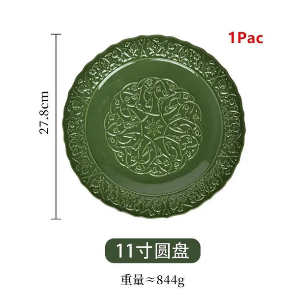 New vegetable plate ceramic fish plate retro tableware set combination