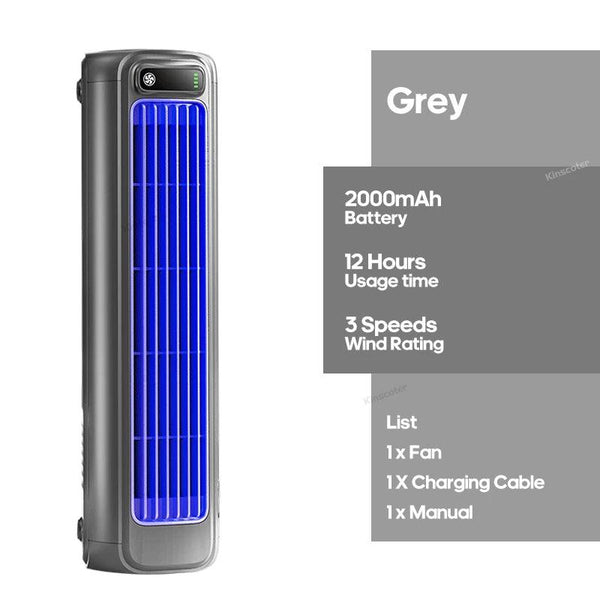 Portable Air Conditioner Fan 2000mAh Quiet Desktop Tower Fan Wall Non-drilling Circulating Fan 3 Speeds Adjustable