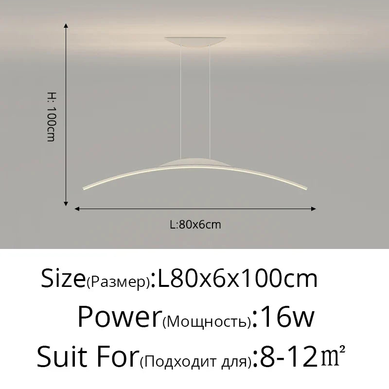 Minimalist LED Pendant Light Gold 150cm Dimmable
