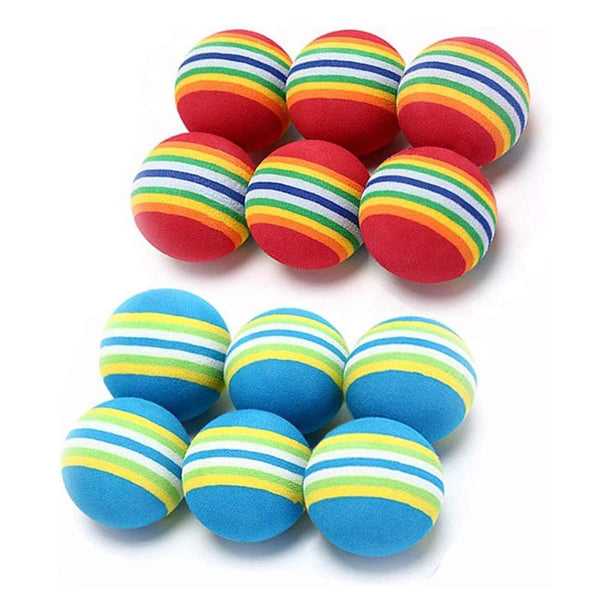 10pcs Cat Toy Balls Interactive for Indoor Cat Red Rainbow Soft Foam Puppies Toy Balls Activity Chase Quiet Play Sponge Ball  Toy Balls for Dog Puppies Kittens