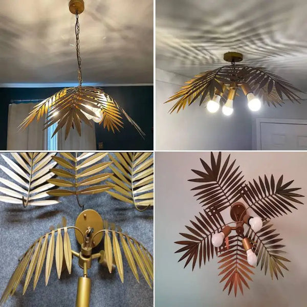 Retro tropical coconut leaf ceiling lighting E27/E26 unique rustic tree lamp living room bedroom cafe restaurant chandelier