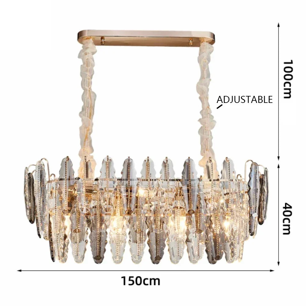 Crystal Leaf Chandelier 150cm Duplex Design