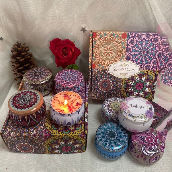 Natural Soy Wax Aromatherapy Candles With Dried Flowers