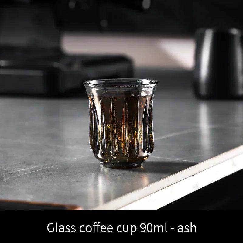 BINCOO 90ml-400ml Glass Coffee Cup Drinking Glasses for Espresso Cappuccino Latte Mug Juice Cocktails Home Kitchen Barista Tools