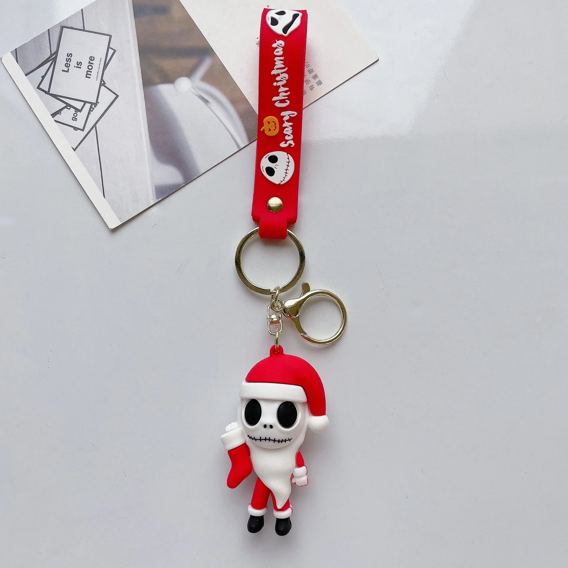 NEW Christmas Eve Horror Night Doll Keychain PVC Keychain Halloween Cute 3D Model Personalized Skeleton Jack Schoolbag Gifts