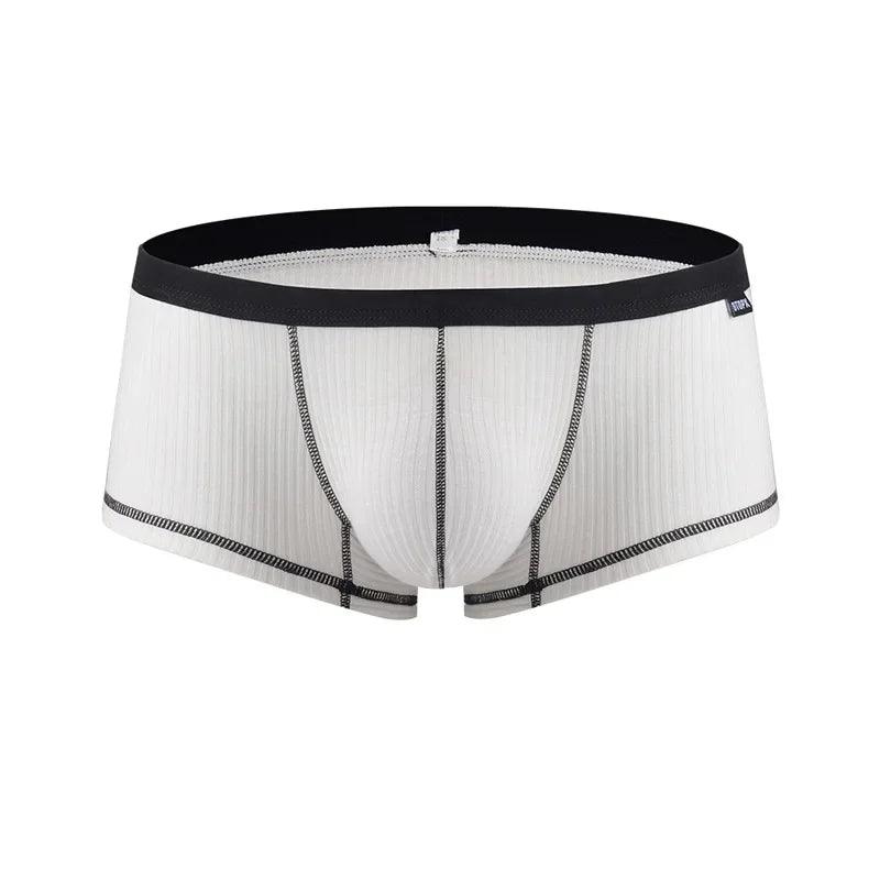Men's Underwear Personalized Design Low Waist Boxers Pack Breathable Single Layer U Convex Pouch Boxershorts Men