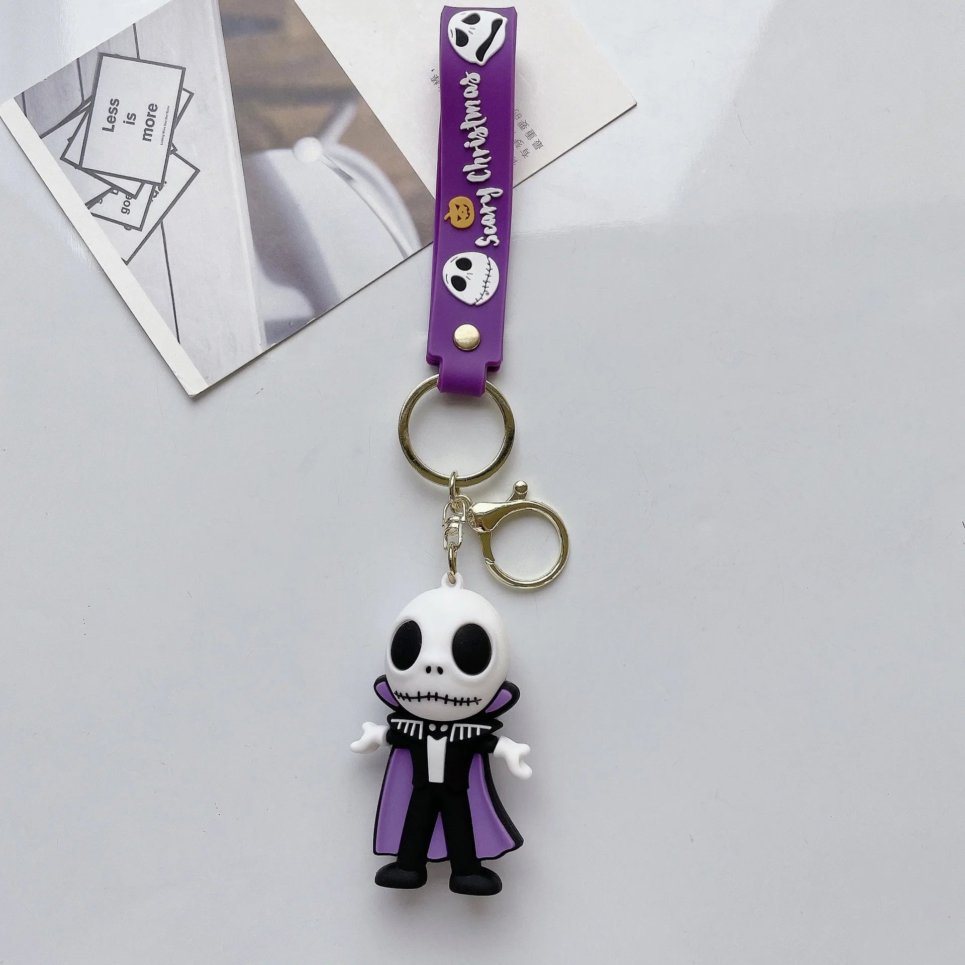 NEW Christmas Eve Horror Night Doll Keychain PVC Keychain Halloween Cute 3D Model Personalized Skeleton Jack Schoolbag Gifts