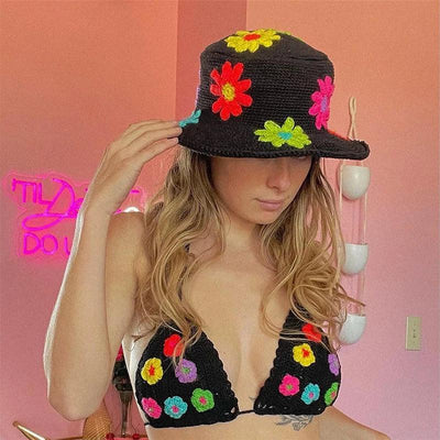 Hollow Knitted Fisherman Hat - Sexikinis Swim