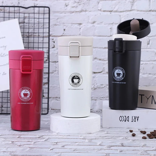 0.5L Stainless Steel Thermal Mug - Leak-proof Coffee Flask