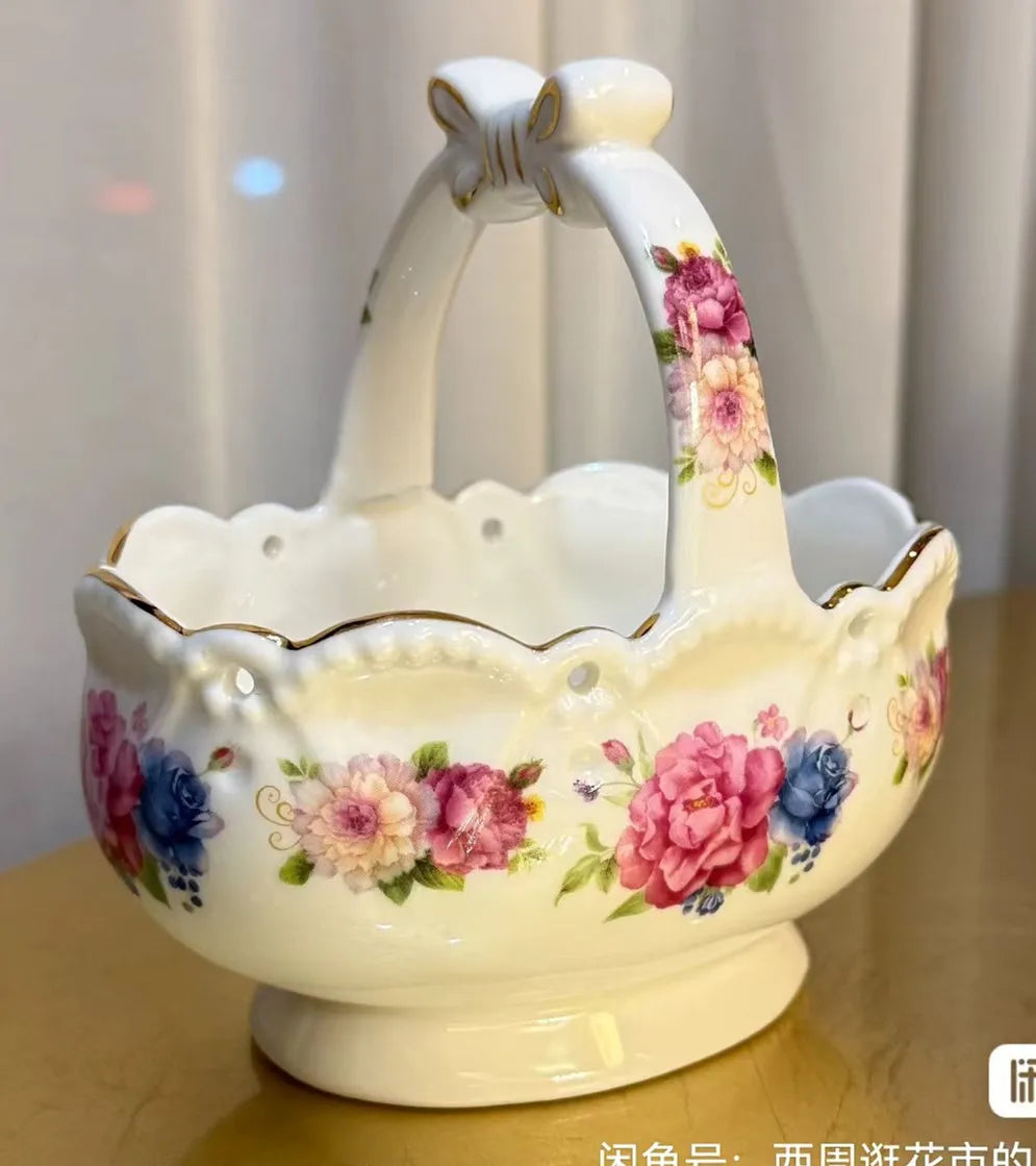 Resin Flower Jewelry Storage Box Vase Flower Basket  Jewelry Case Storage Jewelry Organizer Display Home Decor Ornament