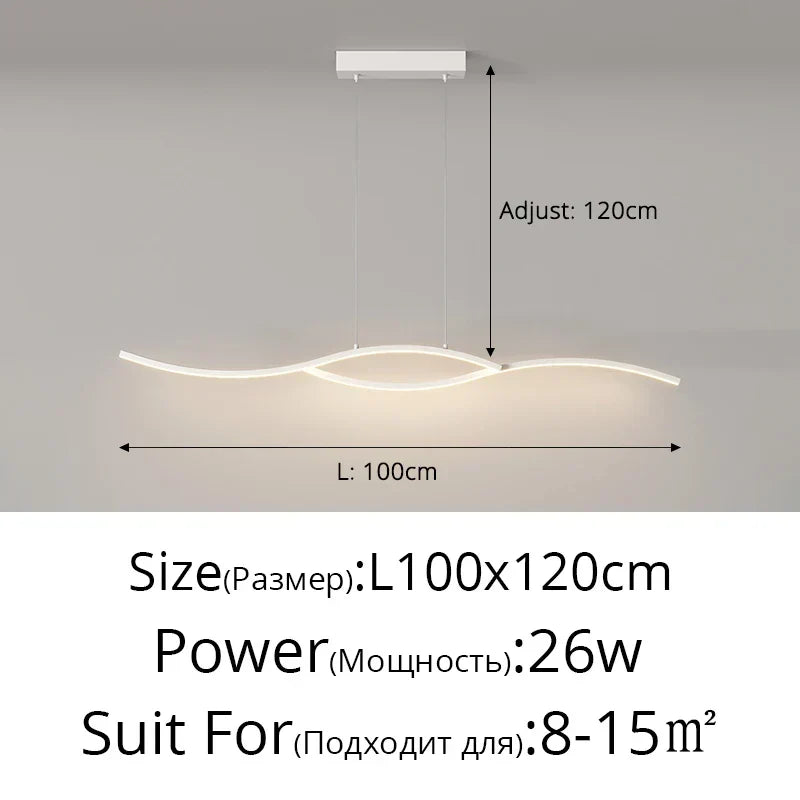 Nordic LED Pendant Light 100cm Dimmable Remote