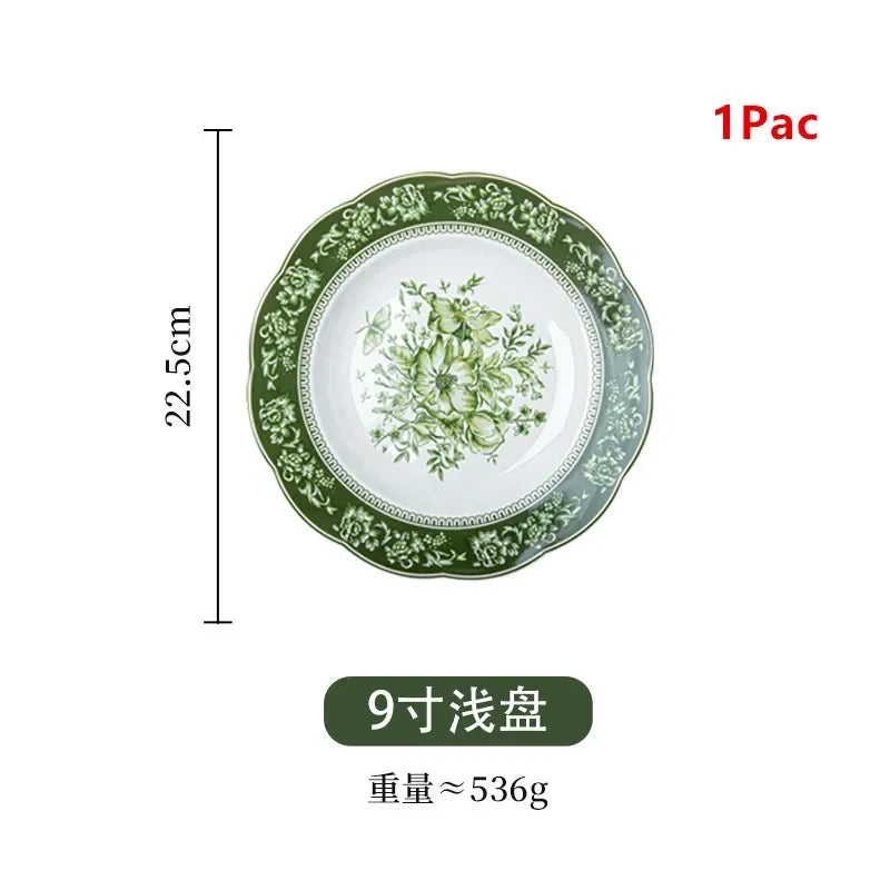 New vegetable plate ceramic fish plate retro tableware set combination