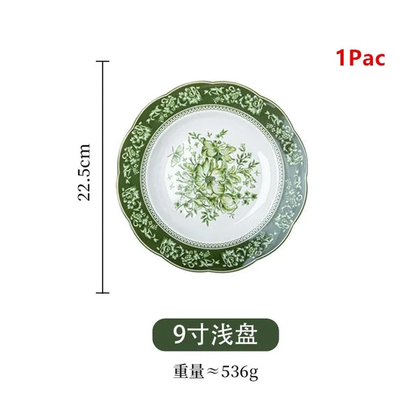 New vegetable plate ceramic fish plate retro tableware set combination